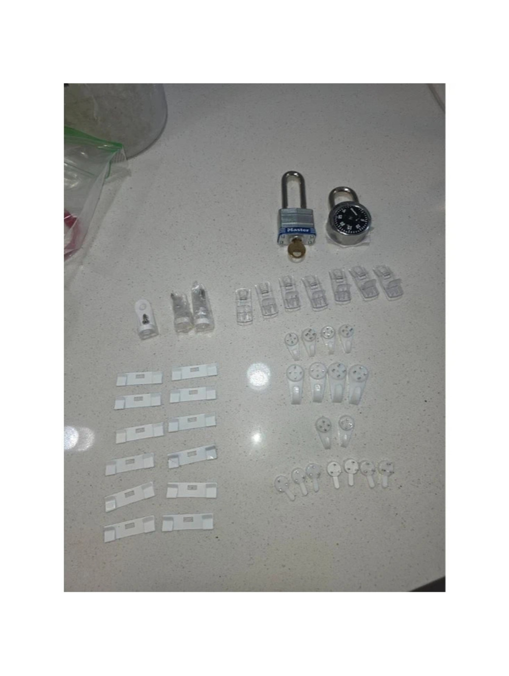 Master Lock Combination and Keyed Padlocks with Assorted Security Tags and Keys